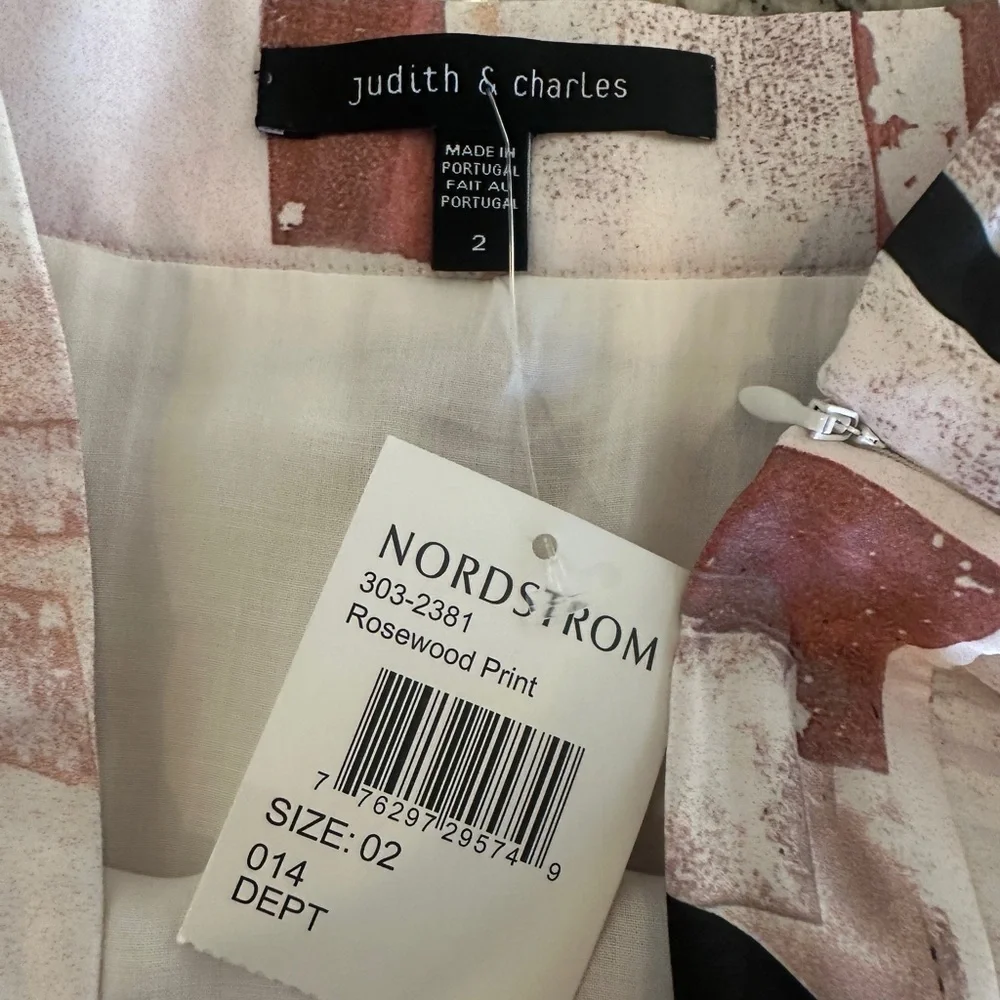 Judith & Charles Abstract Print Pleated Maxi Skirt - Size 2 (NWT)